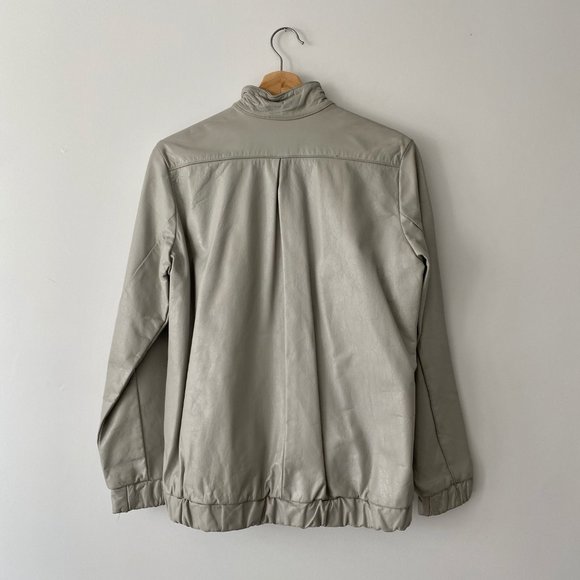 t. edwards Vintage Leather Bomber Jacket Grey Size S - Picture 6 of 11